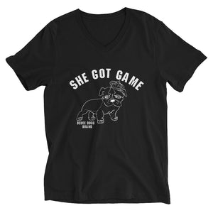 Womens Short Sleeve V-Neck She Got Game